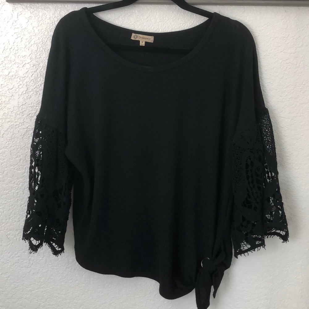 GUC M Democracy Black Lace Sweater